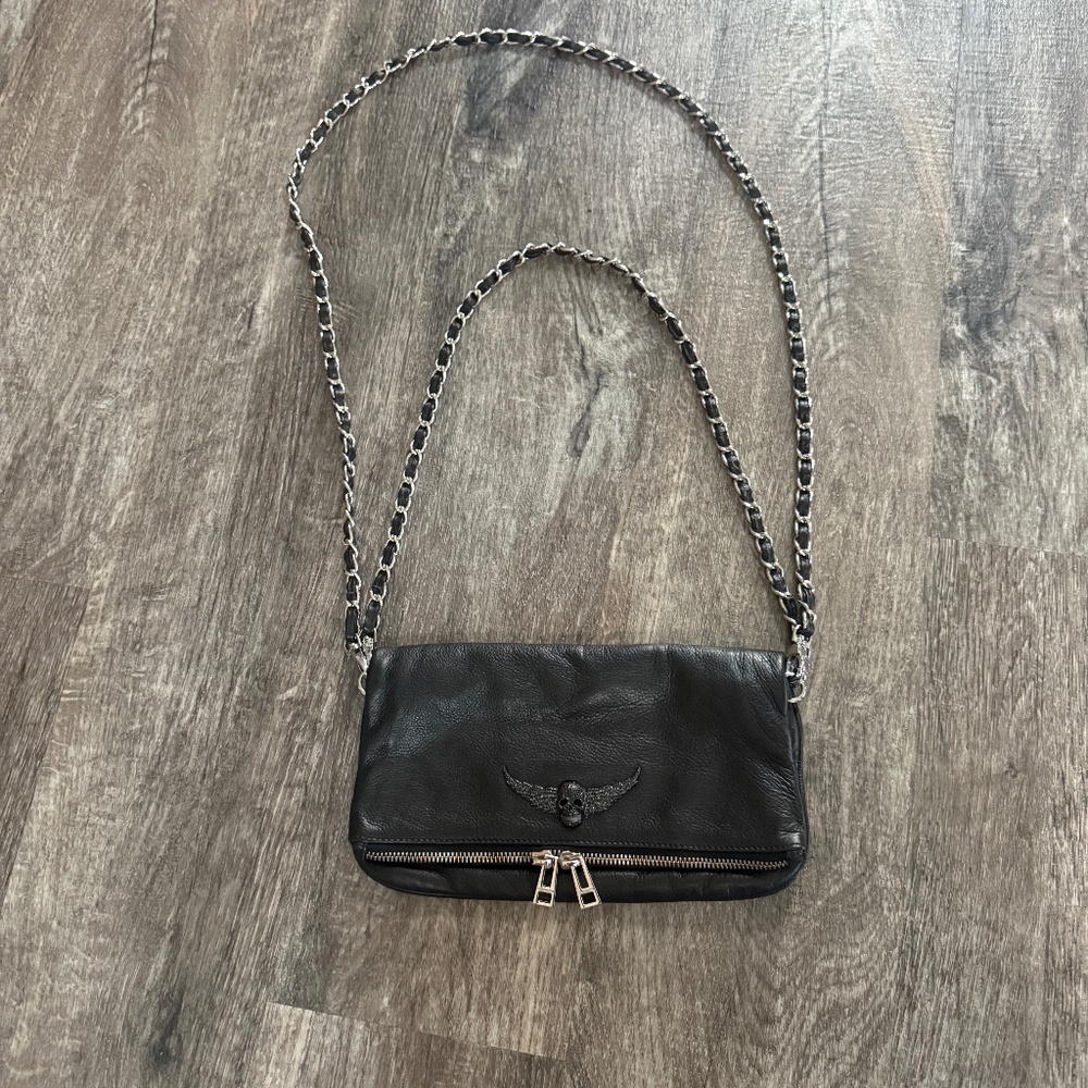 ZADIG & VOLTAIRE Chain Strap Bag w/ Crystal Skull Detail